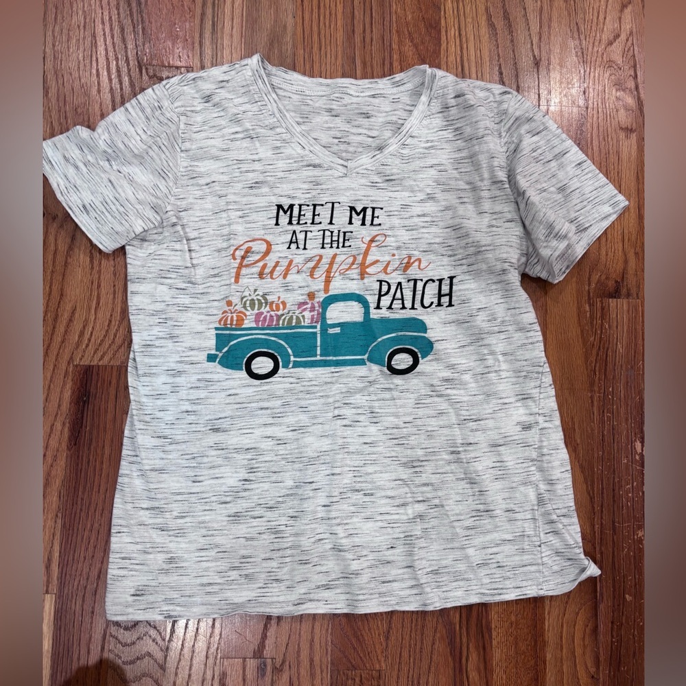 Meet Me at the Pumpkin Patch Short Sleeve Tee - Teal Truck